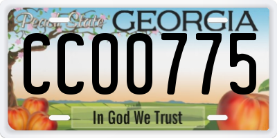 GA license plate CCO0775
