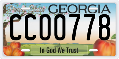 GA license plate CCO0778