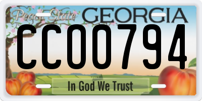 GA license plate CCO0794