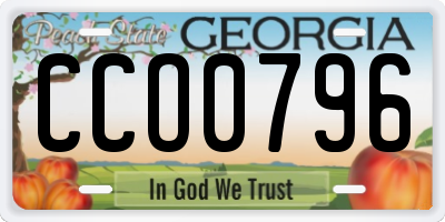 GA license plate CCO0796