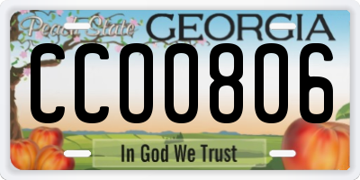 GA license plate CCO0806