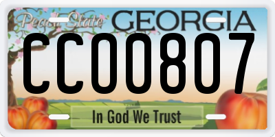 GA license plate CCO0807