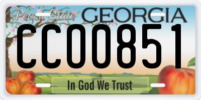 GA license plate CCO0851