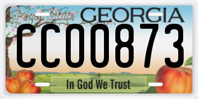 GA license plate CCO0873