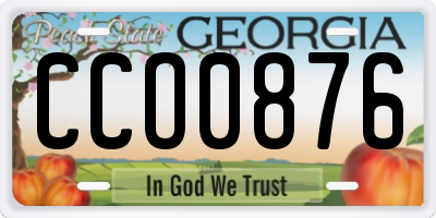 GA license plate CCO0876