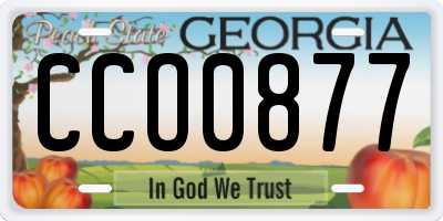GA license plate CCO0877