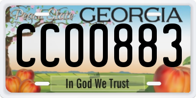 GA license plate CCO0883
