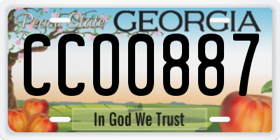 GA license plate CCO0887