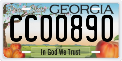 GA license plate CCO0890