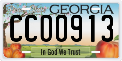 GA license plate CCO0913