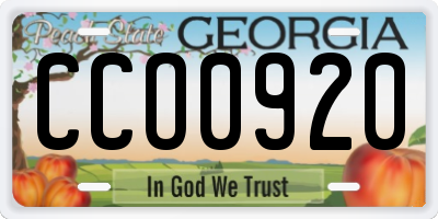 GA license plate CCO0920