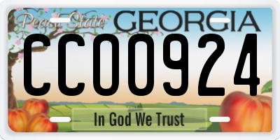 GA license plate CCO0924
