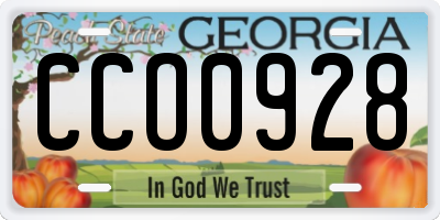 GA license plate CCO0928