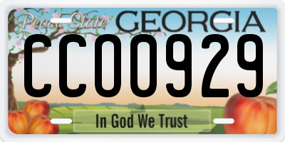 GA license plate CCO0929