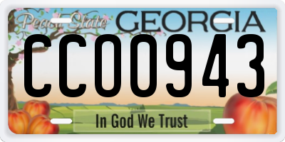 GA license plate CCO0943