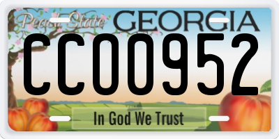 GA license plate CCO0952