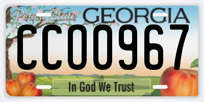 GA license plate CCO0967