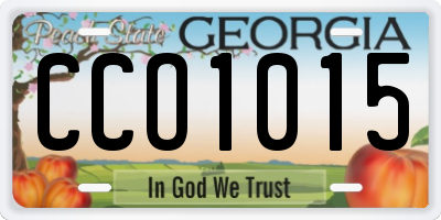GA license plate CCO1015