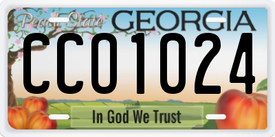 GA license plate CCO1024