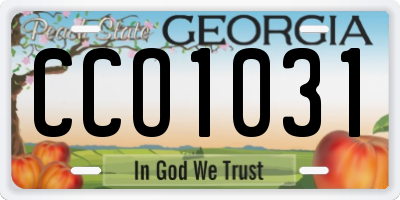 GA license plate CCO1031