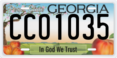 GA license plate CCO1035