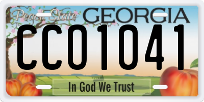 GA license plate CCO1041