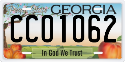 GA license plate CCO1062