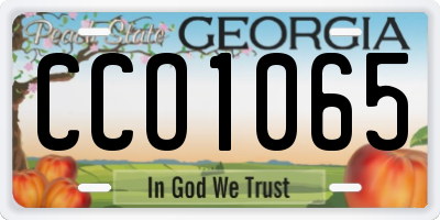 GA license plate CCO1065