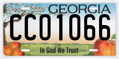 GA license plate CCO1066