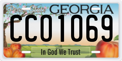 GA license plate CCO1069