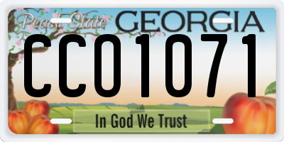 GA license plate CCO1071