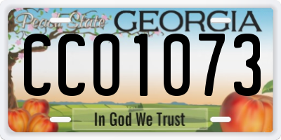 GA license plate CCO1073