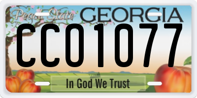 GA license plate CCO1077