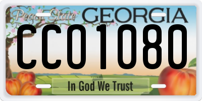 GA license plate CCO1080