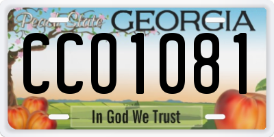 GA license plate CCO1081