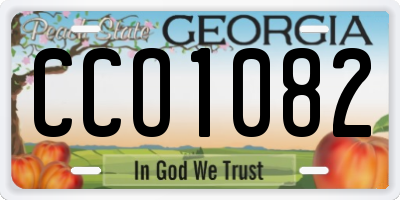 GA license plate CCO1082