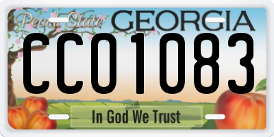 GA license plate CCO1083