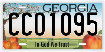 GA license plate CCO1095