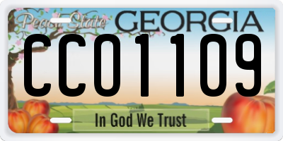 GA license plate CCO1109