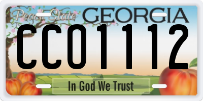 GA license plate CCO1112