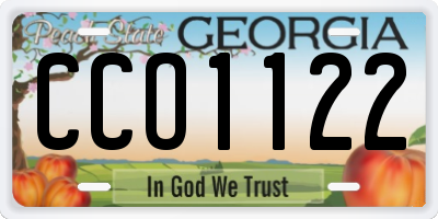 GA license plate CCO1122