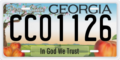 GA license plate CCO1126