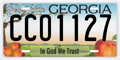 GA license plate CCO1127