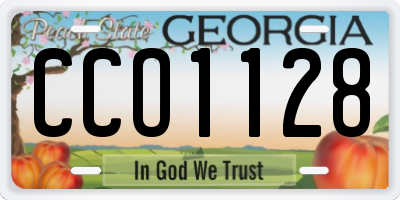 GA license plate CCO1128