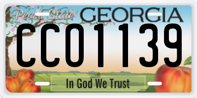 GA license plate CCO1139