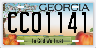 GA license plate CCO1141
