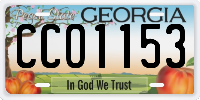 GA license plate CCO1153