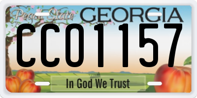 GA license plate CCO1157
