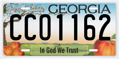 GA license plate CCO1162