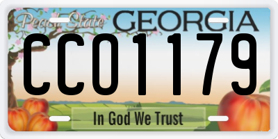 GA license plate CCO1179